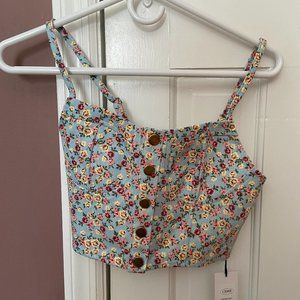 Cider Blue Flowered top NWT Size M